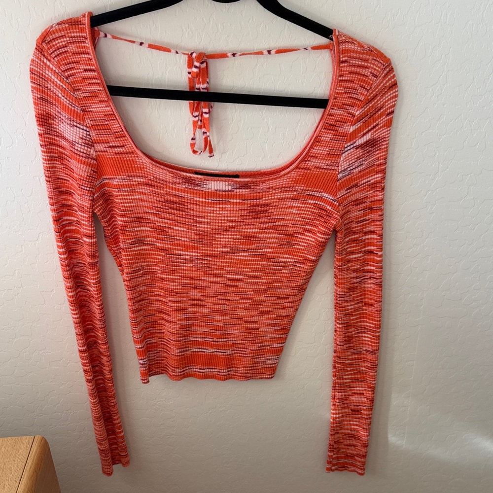 Women's Orange Knit Top